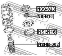 Cuscinetto a rulli ammortizzatore Assale anteriore NB-N16 FEBEST per NISSAN