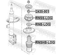 Cuscinetto a rulli ammortizzatore Assale anteriore RNB-LOG FEBEST per RENAULT