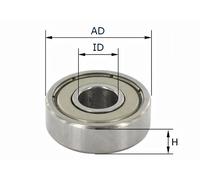 Cuscinetto a sfera per fresa verticale OD: 14mm ID: 4,76mm small silver