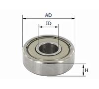 Cuscinetto a sfera per fresa verticale OD: 19,05 mm ID: 6,35 mm small silver