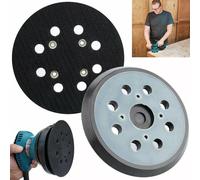 Cuscinetto abrasivo da 125 mm, 8 fori per levigatrice orbitale da 125 mm, con 4 fori per viti per cavo porter Black&Decker, gancio in resina epossidica e disco ad anello