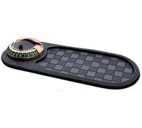 Cuscinetto Antiscivolo Con Supporto Multifunzionale 4 In 1, Cuscinetto Porta Telefono for Auto Girevole A 360° Con Targa Di Parcheggio Temporaneo Supporto(Black-2)