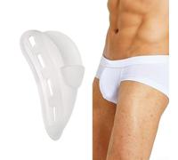 Cuscinetto da uomo in gel di silice per migliorare il rigonfiamento, per slip da bagno e biancheria intima, coppa push-up rimovibile per creare un look naturale e aumentare la fiducia, bianco 19,1 cm