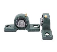 Cuscinetto del Cuscinetto, 2 Pezzi, Cuscinetto a Sfere, Cuscinetto del Blocchetto di Cuscino, OD 40mm ID 15mm, Acciaio per Cuscinetti e Guscio in Ghisa, Alloggiamento a Due Bulloni con Inserto