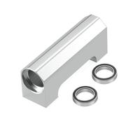 Cuscinetto del supporto Supporto e cuscinetti dell'albero motore del blocco basher in lega di alluminio adatti per parti 1/5 X-MAXX 6S e 8S Cuscinetto centrale(Silver)