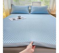 Cuscinetto di raffreddamento di seta di ghiaccio, copertura del materasso traspirante 3D con str, morbido tappetino pieghevole del letto per le notti calde, Easy Wash Dormi Camera da letto essenziale,