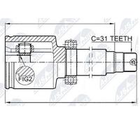 Cuscinetto giunto assiale destro NTY Per Ford Mondeo IV 07-14 S-MAX 06