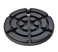 Cuscinetto in gomma P23 per ponte sollevatore - Ø 120 mm, altezza 15 mm, rinforzato con piastra in acciaio, fori di fissaggio 3 × Ø8 mm, 70° Shore, cuscinetto protettivo per ascensori auto