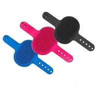 Cuscinetto in silicone per la toelettatura dei gatti, in silicone, 2 in 1, spazzola per auto-toelettatura, per rampicanti, per cani e gatti (nero, blu, rosso)