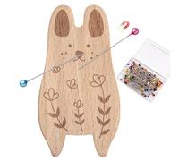 Cuscinetto magnetico per spilli | Supporto per aghi da cucito magnetico con design affascinante,organizzatore di clip in legno con cento spilli di stoccaggio metallico multiuso per la casa soggiorno M