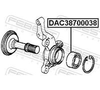Cuscinetto mozzo ruota Assale anteriore bilaterale DAC38700038 FEBEST