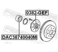 Cuscinetto mozzo ruota Assale anteriore bilaterale DAC38740040M FEBEST per HONDA