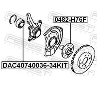 Cuscinetto mozzo ruota Assale anteriore bilaterale DAC40740036-34KIT FEBEST