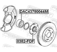 Cuscinetto mozzo ruota Assale anteriore bilaterale DAC43780044M FEBEST per HONDA