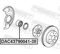 Cuscinetto mozzo ruota Assale anteriore bilaterale DAC43790041-38 FEBEST