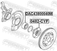 FEBEST DAC43800040M Cuscinetto ruota per CITROËN,DODGE,JEEP,MITSUBISHI,MITSUBISH