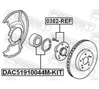 Cuscinetto mozzo ruota Assale anteriore bilaterale DAC51910044M-KIT FEBEST