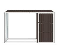 Cuscinetto per legna da ardere da giardino, in acciaio zincato, 245 x 98 x 159 cm, robusto e resistente alle intemperie, per capannoni da giardino e capanno degli attrezzi, ideale per conservare il
