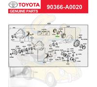 Cuscinetto porta differenziale posteriore lato tundra originale Toyota 90366-...