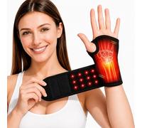 Cuscinetto riscaldante da polso per terapia a luce rossa, 36 perline LED e batteria da 3000 mAh, ricaricabile senza fili, con vibrazione, 3 livelli di calore, per comfort quotidiano, post allenamento