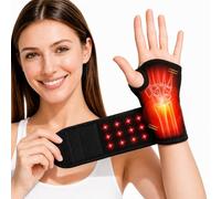 Cuscinetto riscaldante da polso per terapia a luce rossa, 36 perline LED e batteria da 3000 mAh, ricaricabile senza fili, con vibrazione, 3 livelli di calore, per comfort quotidiano, post allenamento