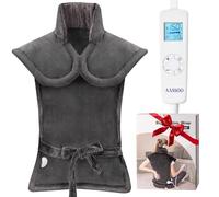 Cuscinetto riscaldante infuso di grafene per collo, spalle e schiena, regalo di compleanno per donne, uomini, papà, cuscino elettrico ponderato per alleviare il dolore, 61 x 94 cm, certificato ETL