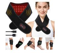 Cuscinetto Riscaldante per il Collo, 3 Vibrazioni Termoforo Cervicale Elettrico con 36 LED 660-850 nm e 3 Temperature per il Sollievo Dal Dolore da Affaticamento di Spalle, Polsi, Gambe, Caviglie