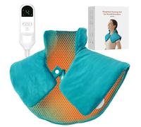 Cuscinetto riscaldante ponderato per collo e spalle per alleviare il dolore, fascia riscaldata per collo con 6 opzioni di calore, 4 timer automatico, lavabile in lavatrice, lenitiva rigidità muscolare