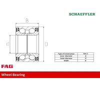 Cuscinetto ruota 713 6677 90 FAG per BMW X5 X3 5 Touring 3 Touring 3 Coupé 5 3
