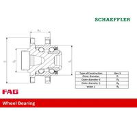Cuscinetto ruota 713 6920 40 FAG per JEEP FIAT