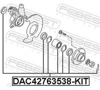 Cuscinetto ruota Assale anteriore DAC42763538-KIT FEBEST per NISSAN INFINITI