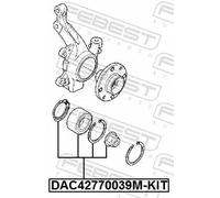 Cuscinetto ruota Assale anteriore DAC42770039M-KIT FEBEST per RENAULT DACIA