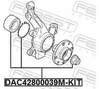 Cuscinetto ruota Assale anteriore DAC42800039M-KIT FEBEST per RENAULT DACIA