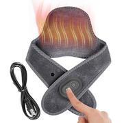 Cuscinetto termico per il collo - Supporto per il collo con massaggio vibrante in velluto | Riscaldatore elettrico a colonna vertebrale cervicale 66x14 cm | Massaggiatore Portatile Dolo