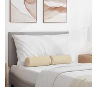 Cuscini a rullo 2 pz Tessuto Crema Ø 15 x 40 cm