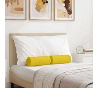 Cuscini a rullo 2 pz Tessuto Giallo Chiaro Ø 15 x 40 cm