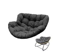 Cuscini antiscivolo for sedie a dondolo stile uovo, imbottitura in cotone, comodi e imbottiti, beige(Black,115X100)