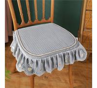 Cuscini antiscivolo spessi e di media lunghezza, con volant, per sala da pranzo, rustici, per matrimoni, hotel e feste, colore grigio, 1 pezzo