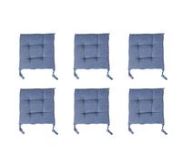 CUSCINI COPRI SEDIA 4 PUNTI QUADRATI 40X40 TINTA UNITA SET 4/6 PEZZI CON LACCI