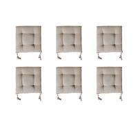 CUSCINI COPRI SEDIA 4 PUNTI QUADRATI 40X40 TINTA UNITA SET 4/6 PEZZI CON LACCI