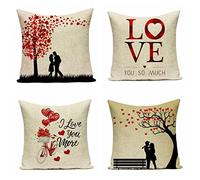 Cuscini, Cuscini Divano, Copricuscini, Fodere Cuscini, Federa Cuscino, Cuscini Decorativi, Cuscini per Divano, Cuscini Letto, Federe Cuscini Divano, Cuscino da Divano, 4 Pezzi Amore 80x80 D1166