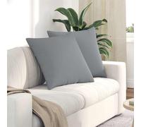 Cuscini da Divano 2 pz Tessuto Grigio chiaro 80 x 80 cm