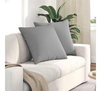 Cuscini da Divano 2 pz Tessuto Grigio Nuvola 80 x 80 cm