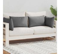 vidaXL 4x Cuscini da Esterno Guanciali Decorativi da Giardino Robusti Resistenti per Sedie Divani con Cerniera in Poliestere 60x40 cm Grigi