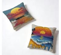 Cuscini Da Esterno 40 x 40 Set di 51 Tramonto Federe Cuscini Divano 40x40 cm Copricuscino Sea Decorazione Cuscino Lino, Stampa HD Fronte-Retro Primavera ed Estate per Esterno Decorazioni Casa D-AME86F