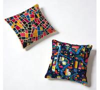 Cuscini Da Esterno 75 x 75 Set di 74 Colore Federe Cuscini Divano 75x75 cm Copricuscino Mappa Decorazione Cuscino Lino, Stampa HD Fronte-Retro Primavera ed Estate per Esterno Decorazioni Casa 7-YJT739