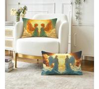 Cuscini da Esterno Angelo Cuscini per Divano Rettangolari 30x50 cm Set di 2, Ragazza Motivo Decorativi Impermeabili in Velluto Copricuscini Divano, per Soggiorno Camera da Letto, Regalo Donna O-6977