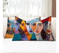 Cuscini da Esterno Astratto Federe Cuscini Divano Rettangolari 25x50 2 Pezzi Copricuscini Divano Donna Fodera Cuscino Impermeabili Lino Copricuscini per Autunno Arredo da Giardino Balcone G1-788