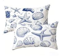 Cuscini da Esterno Blu, Cuscini per Divano 40 x 80 Set di 2, Moderno Guanciale Letto Morbidi e Traspiranti Decorativi Impermeabili Copricuscini, 2 Pezzi Lino Cuscino Divano, Regalo per Donna E-5065