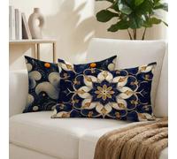 Cuscini da Esterno Blu Cuscini per Divano Rettangolari 50x80 Set di 2 Decorativi Mandala Motivo Impermeabili in Velluto Copricuscini Divano, per Soggiorno Camera da Letto, Regalo per Donna K-10571